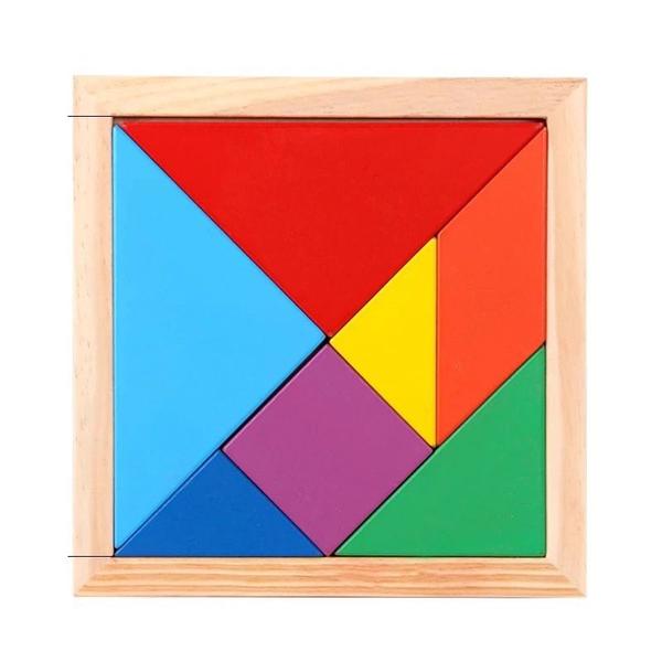 Imagem de Brinquedo de quebra-cabeça de madeira Kid Early Educational (18 cm Tangram)