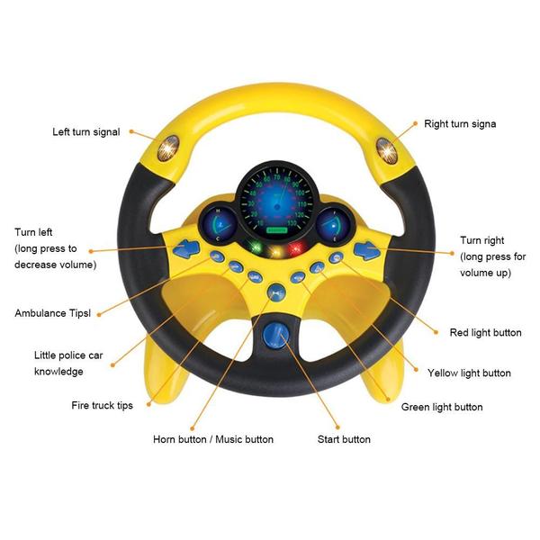 Imagem de Brinquedo de volante infantil Wokex com efeitos de luz e som