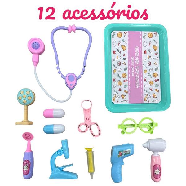 Imagem de Brinquedo Dentista Infantil Educativo Médico Kit Faz De Conta Simulação Odontologia  Meninos Meninas