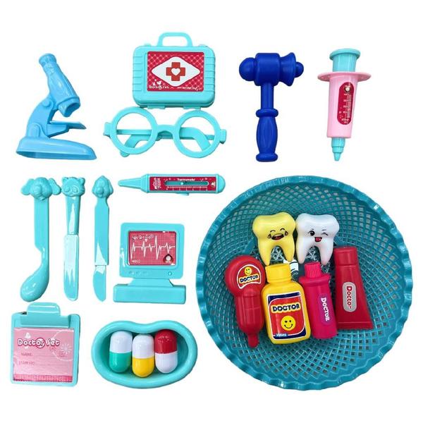 Imagem de Brinquedo Dentista Infantil Educativo Médico Kit Faz De Conta Simulação Odontologia  Meninos Meninas