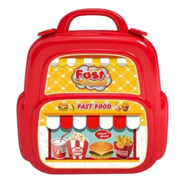 Imagem de Brinquedo Dia DasCriança Kit Maleta Fast Food Mala Que Com Alça Vira Mochila