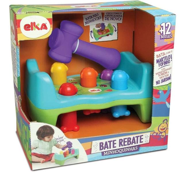 Imagem de Brinquedo Didático Bate Rebate Minhoquinhas  Elka 1172