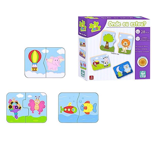 Brinquedo Didatico Bebe Jogo Onde Estou 28 Peças Madeira Nig - NIG Brinquedos Imagem de Brinquedo Didatico Bebe Jogo Onde Estou 28 Peças Madeira Nig