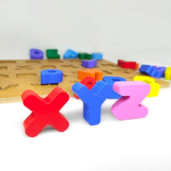 Imagem de Brinquedo Didático de Raciocínio Lógico Números e Letras Peças de Encaixar