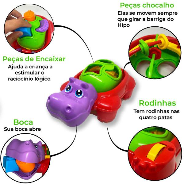 Imagem de Brinquedo Didático Infantil Para Bebês Hipo Maral Montar