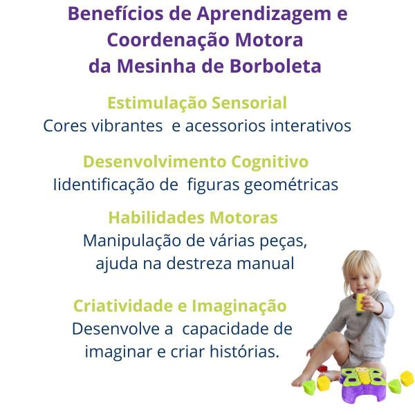 Imagem de Brinquedo Didático Mesinha Atvidade Borboleta Peças Encaixar