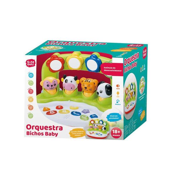 Imagem de Brinquedo didatico orquestra bichos baby com som luz formas cores numeros  - DM TOYS