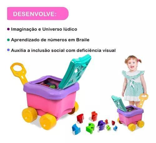 Imagem de Brinquedo Didático Vira Mesinha Educativa Para Bebê Com Roda