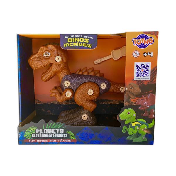 Imagem de Brinquedo Dino de Montar Tiranossauro Rex Marrom 46958 Toyng