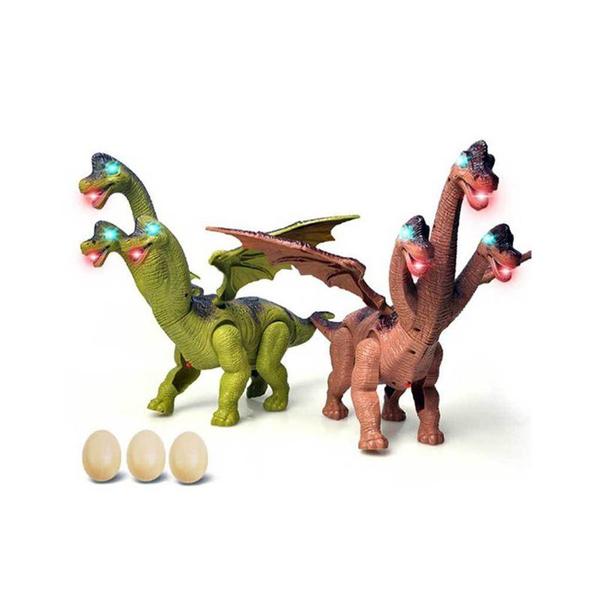 Imagem de Brinquedo Dinossauro com 3 Cabeças com Som e LUZ