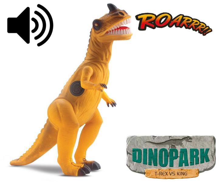 Imagem de Brinquedo Dinossauro T-rex Com Som Vs Gorila King Kong Dinopark Vinil Articulado