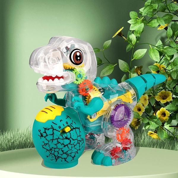 Imagem de Brinquedo Dinossauro  Transparente Engrenagens  Coloridas