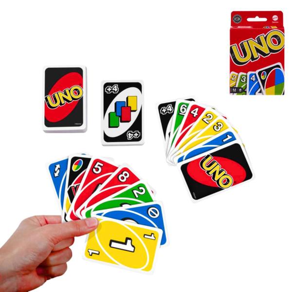 Imagem de Brinquedo Divertido Diversão Jogo Infantil Família De Cartas Uno Mattel Games Original Tradicional