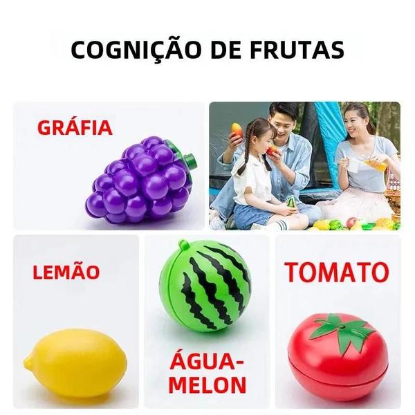 Imagem de Brinquedo Educacional de Comida de Faz de Conta para Crianças - Frutas, Legumes e Acessórios de Cozinha