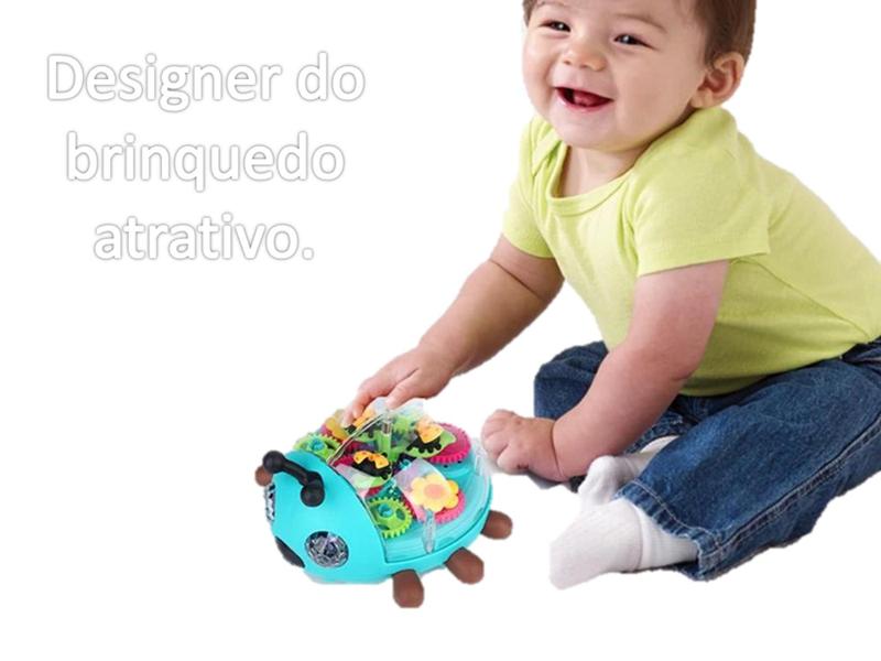 Imagem de Brinquedo Educacional interativo Carinho Joaninha Engrenagem 360 Bate e Volta Com Sons Musicais