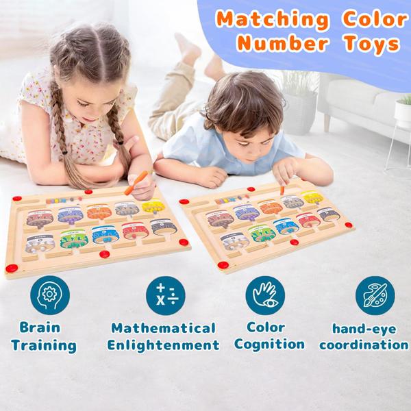 Imagem de Brinquedo educacional Magnetic Color and Number Maze Aokehy com mais de 3 anos