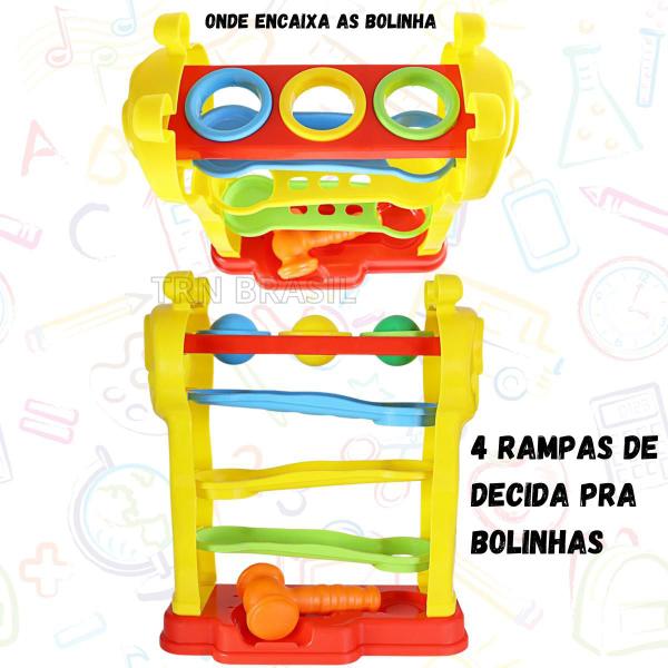 Imagem de Brinquedo Educacional Para Crianças Baby Peia de Bater com Martelinho Nas Bolinhas