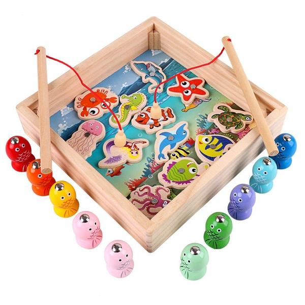 Imagem de Brinquedo educacional Wokex 3D Fish Magnetic Fishing Game Kids