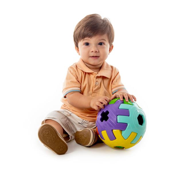 Imagem de Brinquedo Educativo 1 ano Bola Bebês Encaixar Kendy 22cm