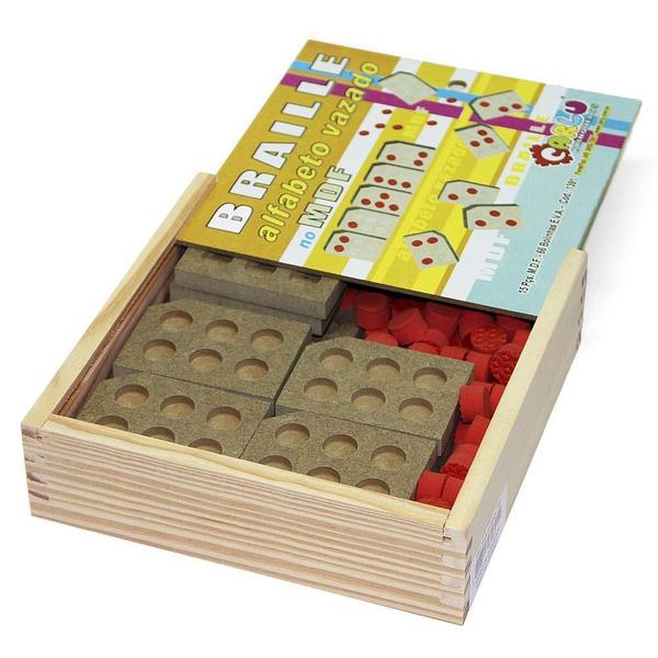 Imagem de Brinquedo Educativo Alfabeto Braille Vazado Em Mdf E Eva