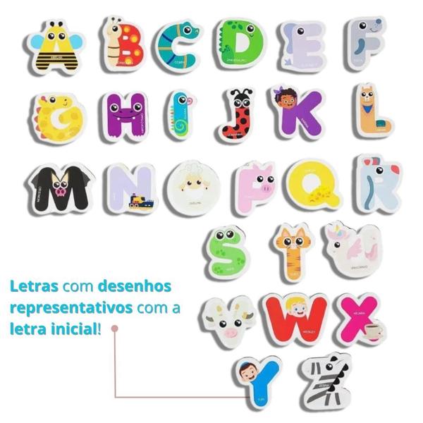 Imagem de Brinquedo Educativo Alfabeto Divertido com Desenhos Associados As Iniciais Das Letras  Babebi 