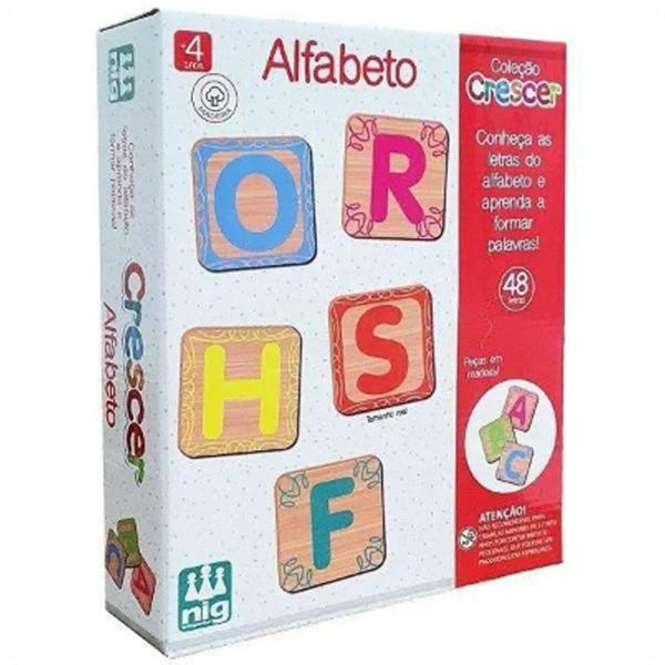 Imagem de Brinquedo Educativo Alfabeto em Madeira 48 letras 0450 Nig Brinquedos