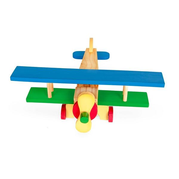 Imagem de Brinquedo Educativo Aviao De Madeira Colorido - CARLU