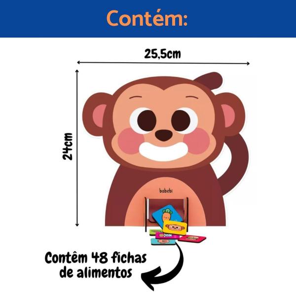 Imagem de Brinquedo Educativo Bebê Alimente o Macaquinho Presente Criança Menino Menina 2 3 4 anos Autismo Autista TEA Alimentação