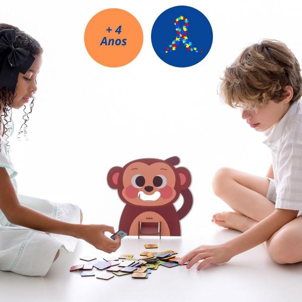 Imagem de Brinquedo Educativo Bebê Alimente o Macaquinho Presente Criança Menino Menina 2 3 4 anos Autismo Autista TEA Alimentação