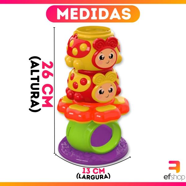 Imagem de Brinquedo Educativo Bebê Empilhar Torre Bolinha Joaninha