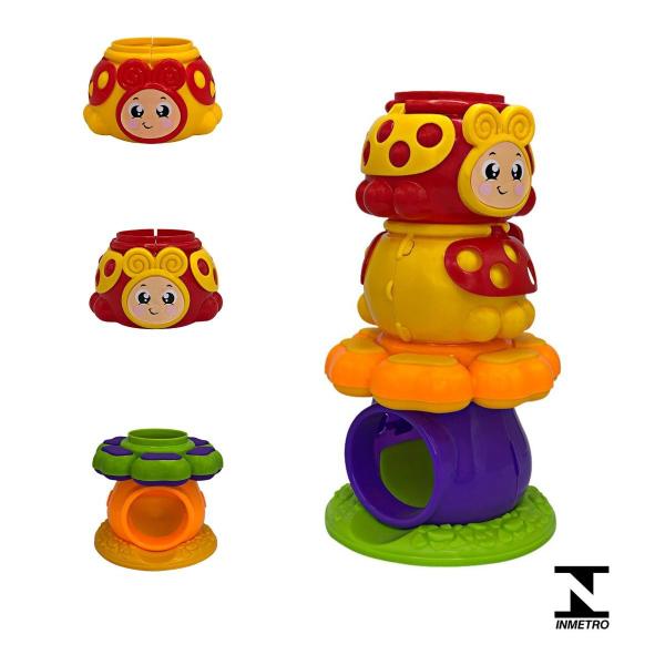 Imagem de Brinquedo Educativo Bebe Empilhar Torre Joaninha Bolinha