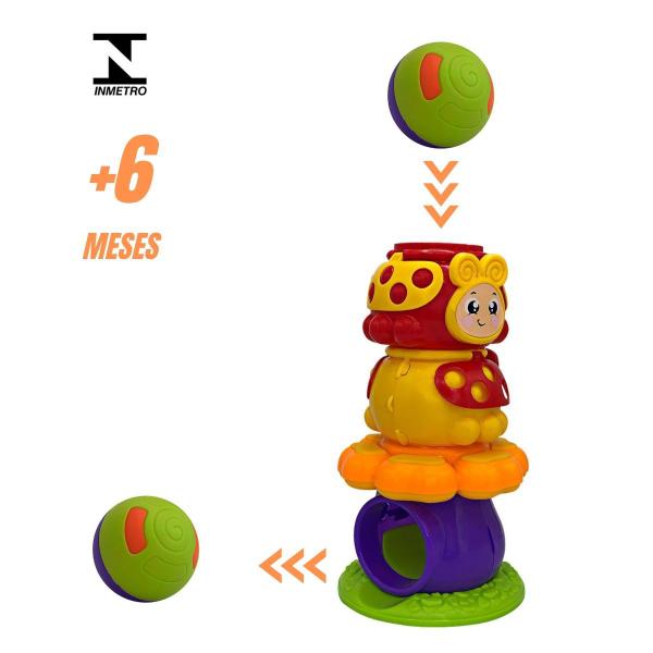 Imagem de Brinquedo Educativo Bebe Empilhar Torre Joaninha Bolinha