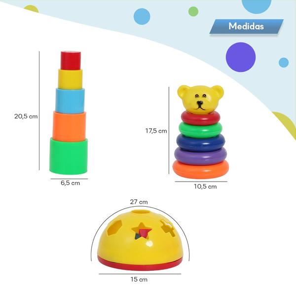 Imagem de Brinquedo Educativo Bebê Encaixar Montar Argolas Colorido