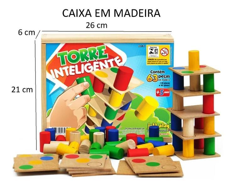 Imagem de Brinquedo Educativo Blocos De Encaixe E Torre Inteligente