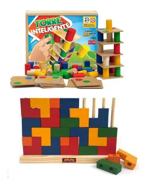 Imagem de Brinquedo Educativo Blocos De Encaixe E Torre Inteligente