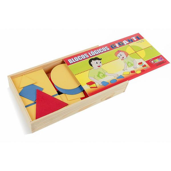Brinquedo Educativo Blocos Logicos Gigantes Em Mdf Com 48 Peças - CARLU - CARLU BRINQUEDOS Imagem de Brinquedo Educativo Blocos Logicos Gigantes Em Mdf Com 48 Peças - CARLU