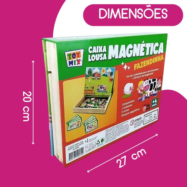 Imagem de Brinquedo Educativo Caixa  Lousa Magnetica Fazendinha 90 Peças