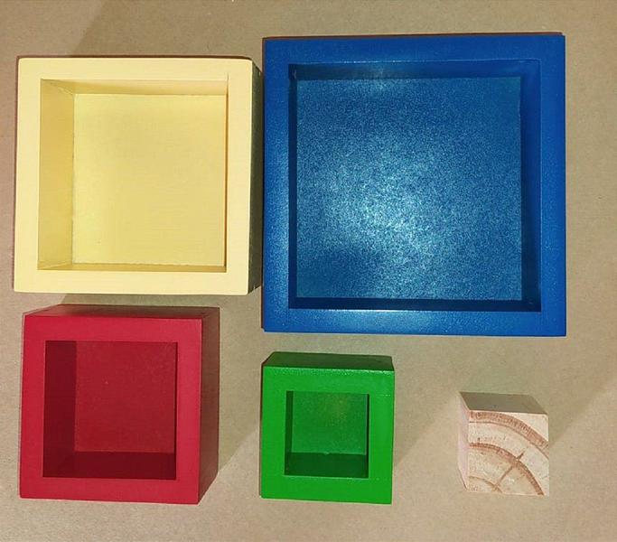 Imagem de Brinquedo Educativo Caixas Coloridas Mdf Com 5 Peças - CARLU