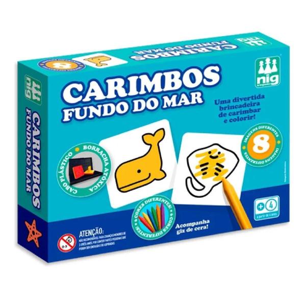 Imagem de Brinquedo Educativo Carimbos Fundo Do Mar Com Giz De Cera