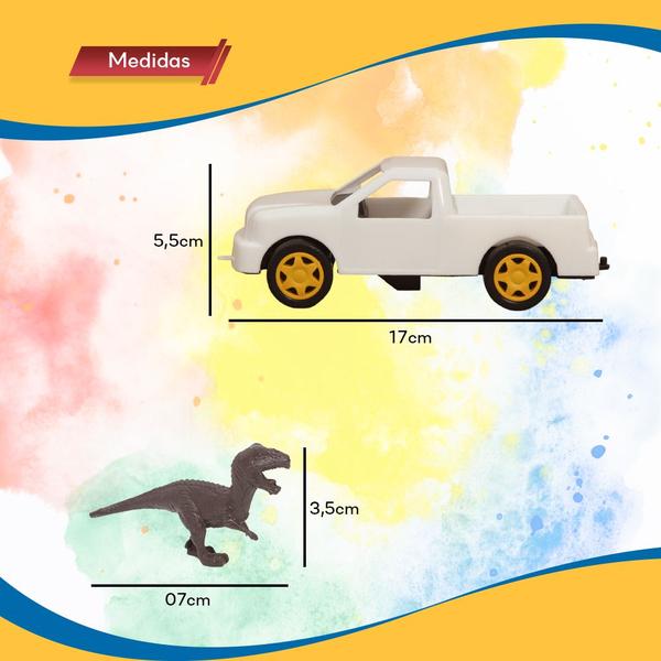 Imagem de Brinquedo Educativo Carro P/ Colorir Dinossauro Colecionável