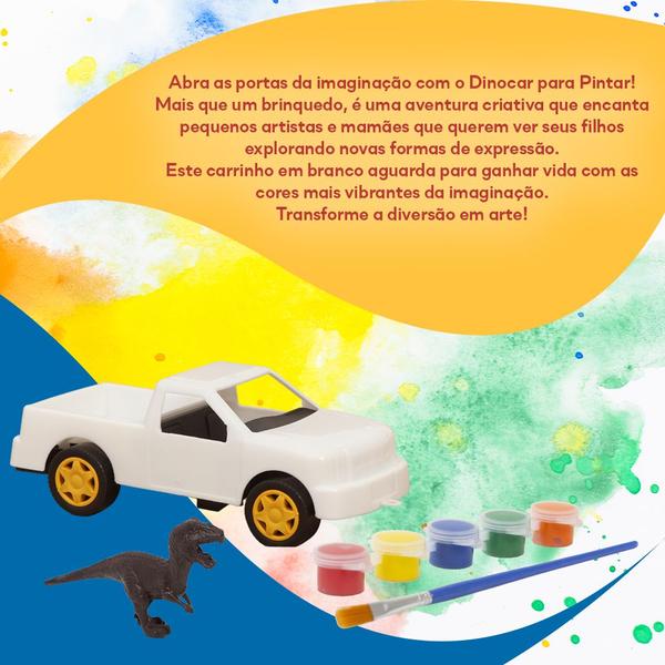 Imagem de Brinquedo Educativo Carro P/ Colorir Dinossauro Colecionável