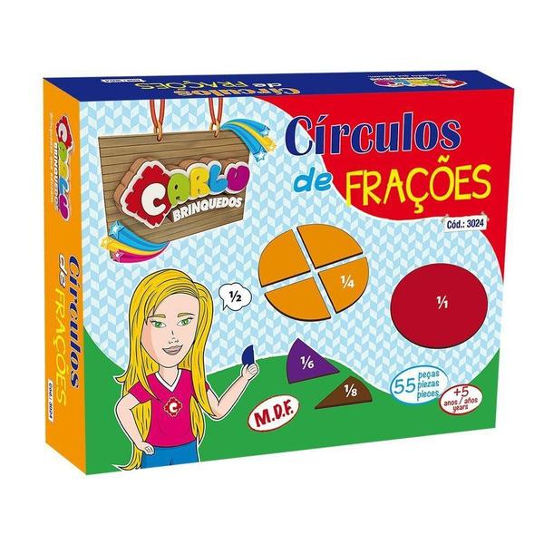 Imagem de Brinquedo Educativo Círculos De Frações Em Mdf De - Carlu