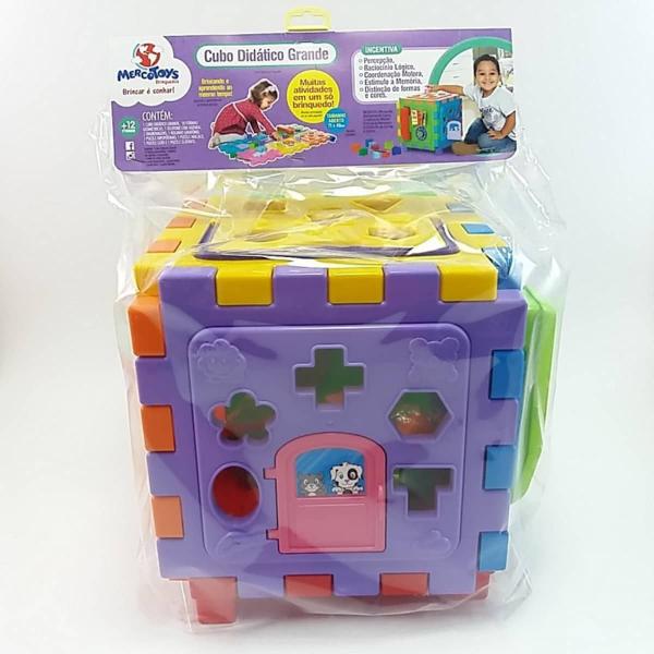 Imagem de Brinquedo Educativo Cubo Didático Grande Colorido Mercotoys