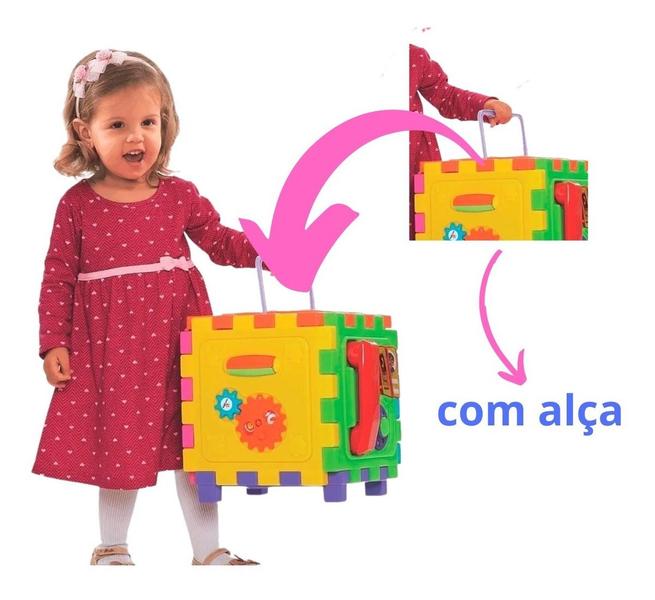 Imagem de Brinquedo Educativo Cubo Didático Telefone Encaixar Grande - Brinquedo Pedagógico Educativo bebê 