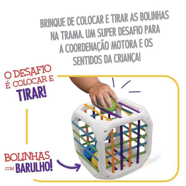 Imagem de Brinquedo educativo cubo entrelaçado c/ bolinhas - elka