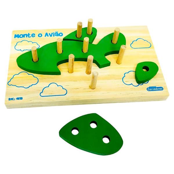 Brinquedo Educativo De Madeira Infantil Monte O Avião 4815 - Carimbras Imagem de Brinquedo Educativo De Madeira Infantil Monte O Avião 4815