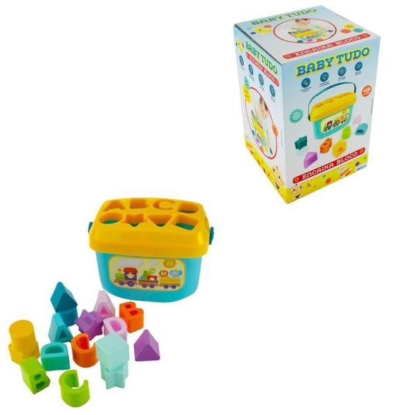 Imagem de Brinquedo Educativo Didático Encaixe Bloco Bebe Infantil 17P