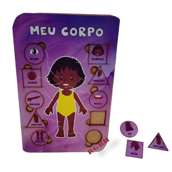 Imagem de Brinquedo Educativo Em Madeira Quebra Cabeça Corpo Humano