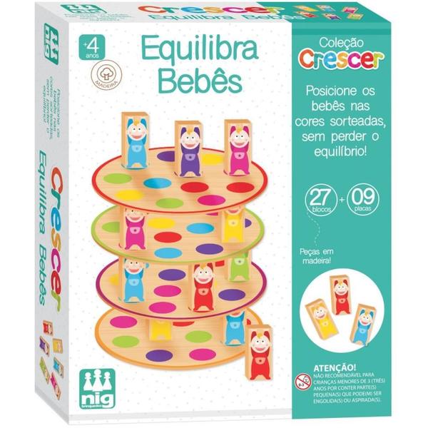 Imagem de Brinquedo Educativo Equilibra Bebes em Madeira