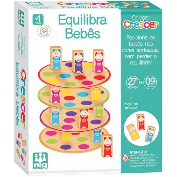 Imagem de Brinquedo educativo equilibra bebes em madeira nig brinquedos